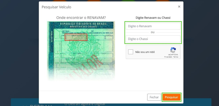 Inserir Informações do Veículo