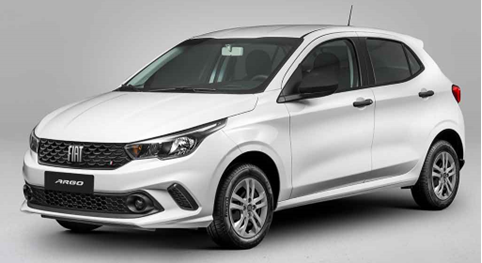 Foto do carro Fiat Argo branco de lado